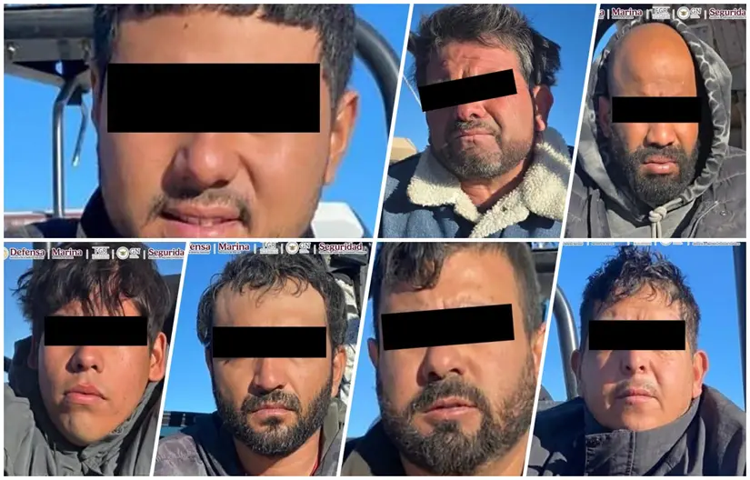 Siete detenidos con armas de uso exclusivo del Ejército en Tijuana. Fotos: SSPC