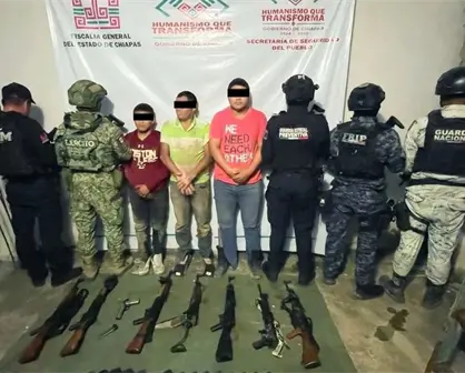 Detienen a 5 con arsenal y presunta conexión al Cártel de Sinaloa en Chiapas