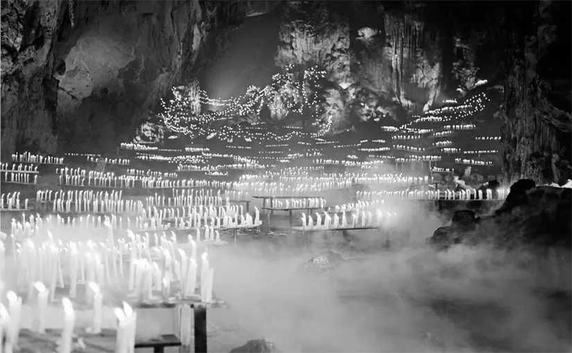 Para esta escena se utilizaron más de 5 mil velas.