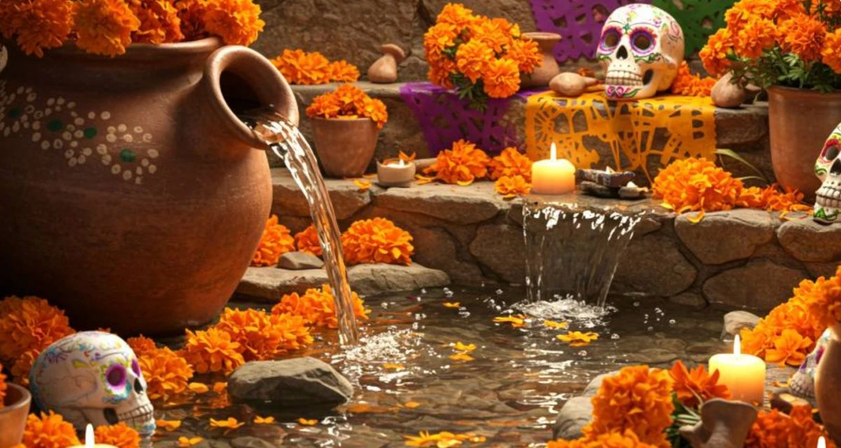 La presencia del agua en ofrendas se remonta hasta la época prehispánica. Foto: cortesía