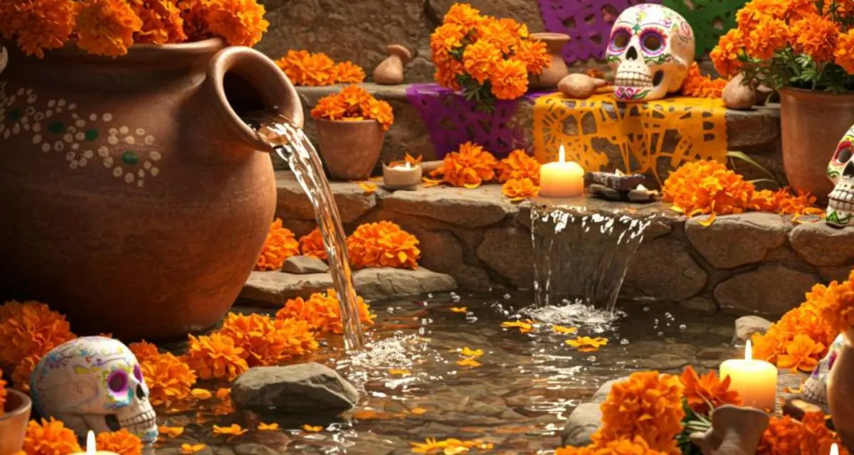 La presencia del agua en ofrendas se remonta hasta la época prehispánica. Foto: cortesía