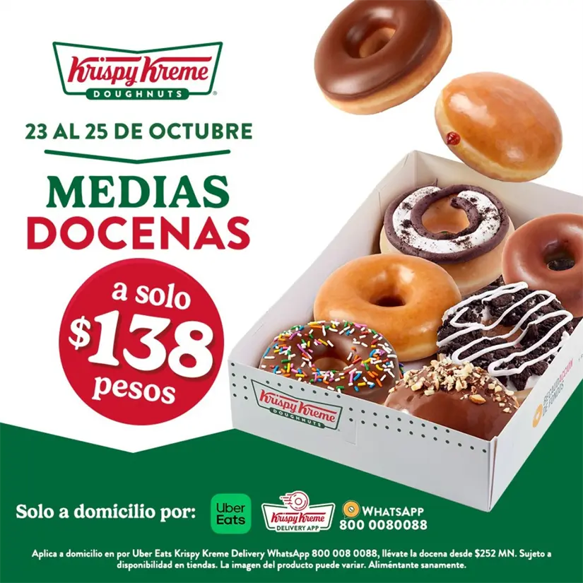 Aprovecha las promociones que Krispy Kreme tiene para ti durante todos los días. Foto: Cortesía