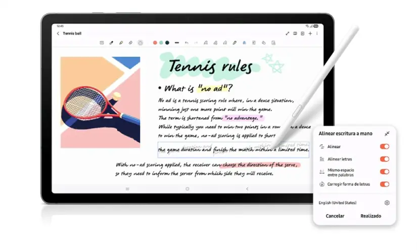 Tablet Samsung Galaxy Tab S10 Lite con batería de 8,000 mAh. Foto: Cortesía