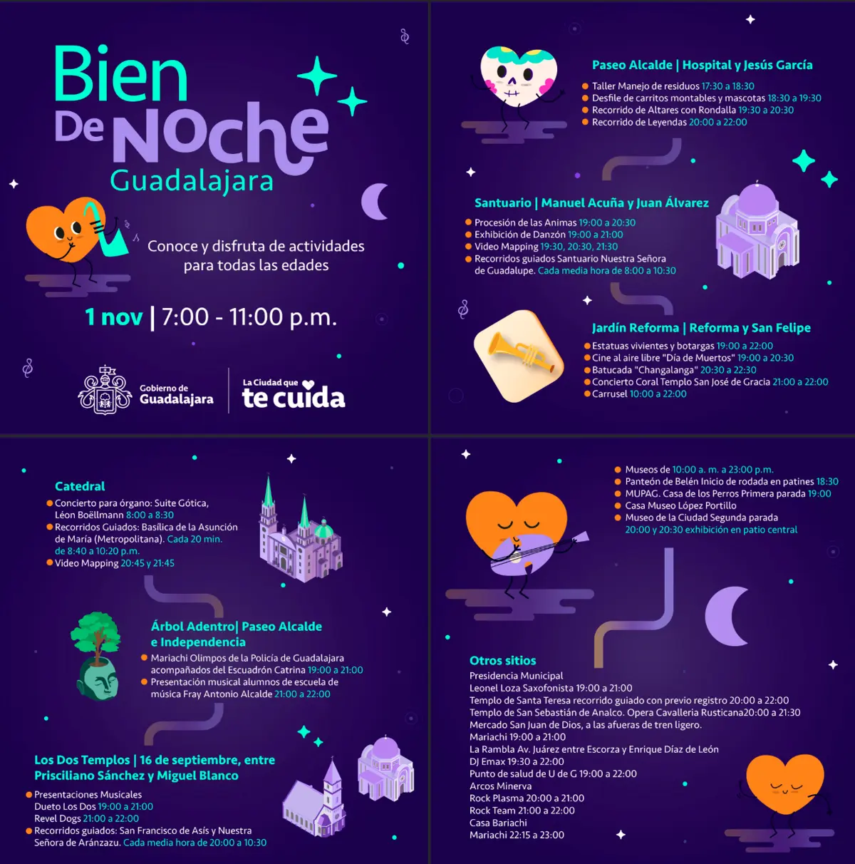 Horario de las actividades para el festival