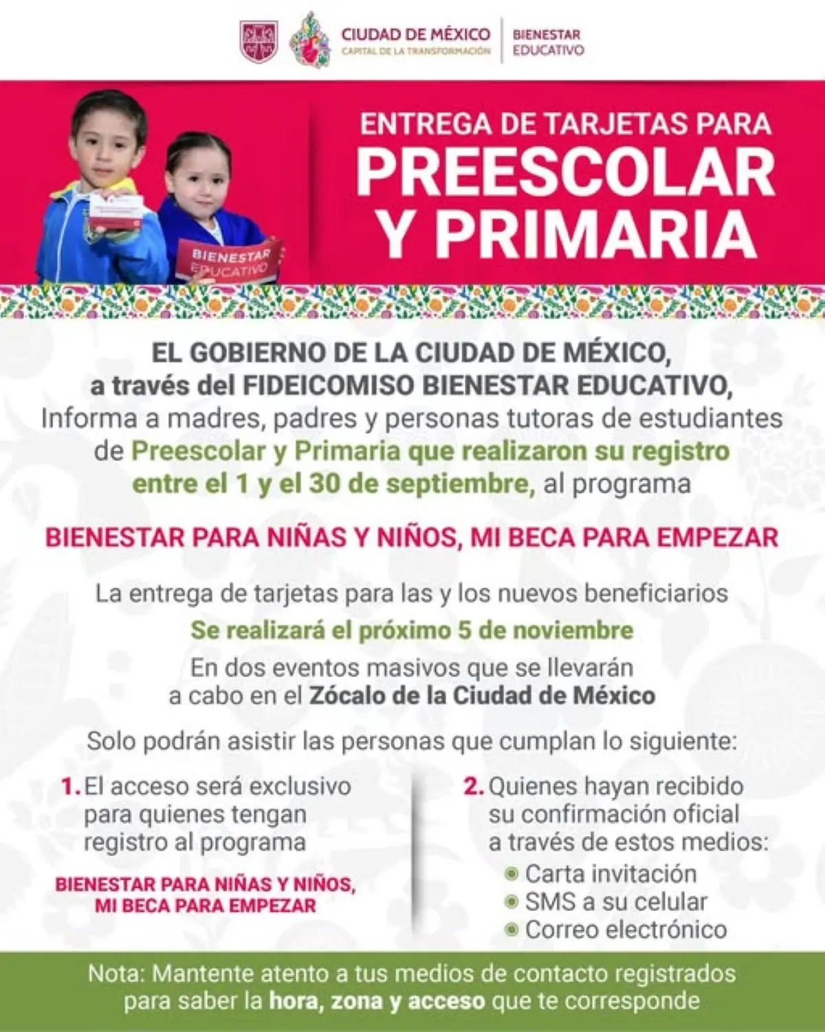 Entrega de tarjetas de Mi Beca para Empezar de la CDMX. Foto: Cortesía