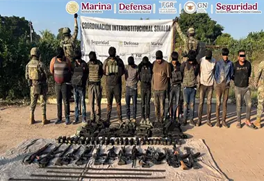 Operativo en Navolato: 13 detenidos con armas y municiones tras ataque a las autoridades