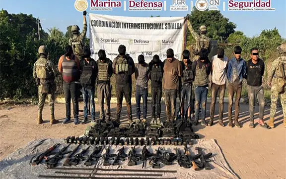 Operativo en Navolato: 13 detenidos con armas y municiones tras ataque a las autoridades