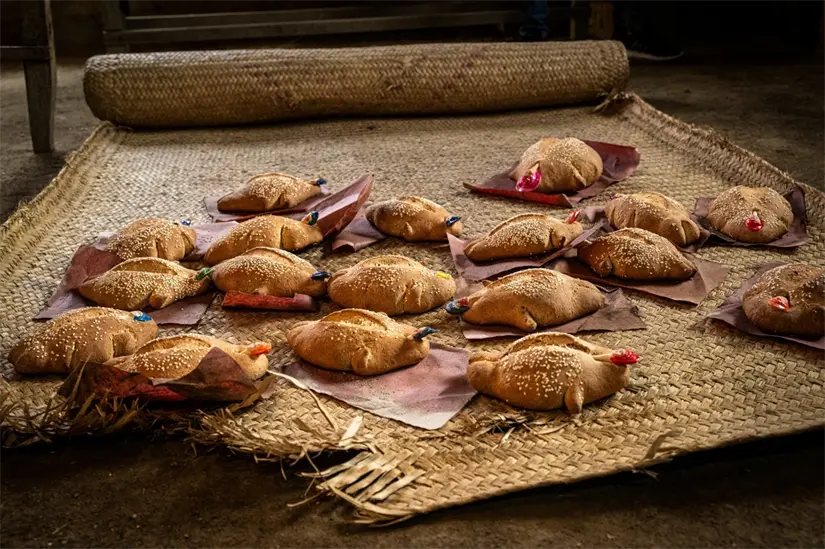 En Capulálpam cuentan con un característico pan de muerto. Foto: Cortesía.