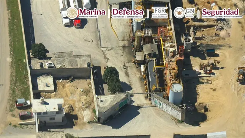 La empresa fachada se dedicaba al almacenamiento y venta de combustible ilegal. Foto: SSPC