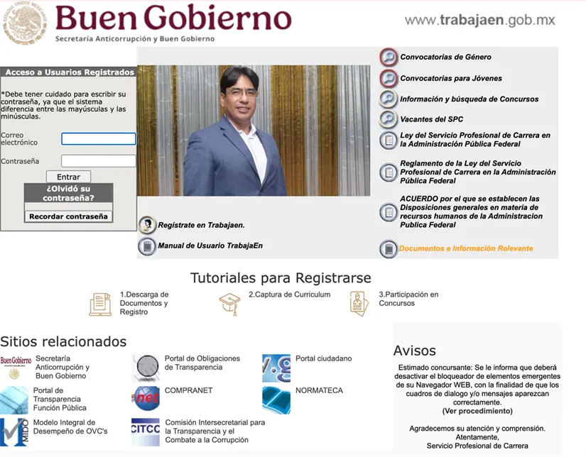 Página TrabajaEn del Gobierno de México. Foto: captura de pantalla.
