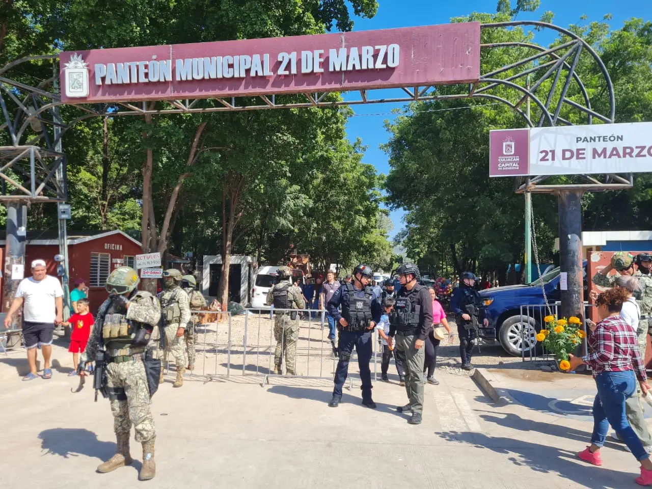 Seguridad en panteones de Culiacán.