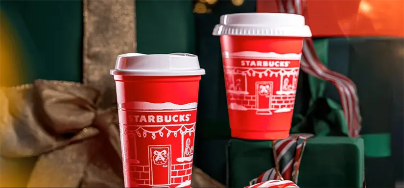 Nuevo vaso navideño coleccionable de Starbucks 2025. Foto: Cortesía.