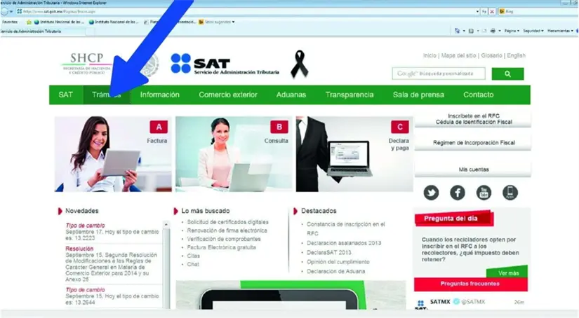 Paso 1 para obtener la Cédula Fiscal en línea. Foto: cortesía.