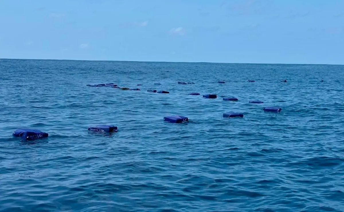 Marina decomisa droga con valor de 980 millones de pesos frente a Michoacán.