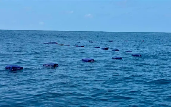 Marina decomisa droga con valor de 980 millones de pesos frente a Michoacán