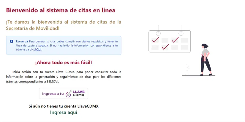 Ingresa al portal web de la SEMOVI y realiza tu cita para cambio de propietario en la CDMX. Foto: Cortesía.