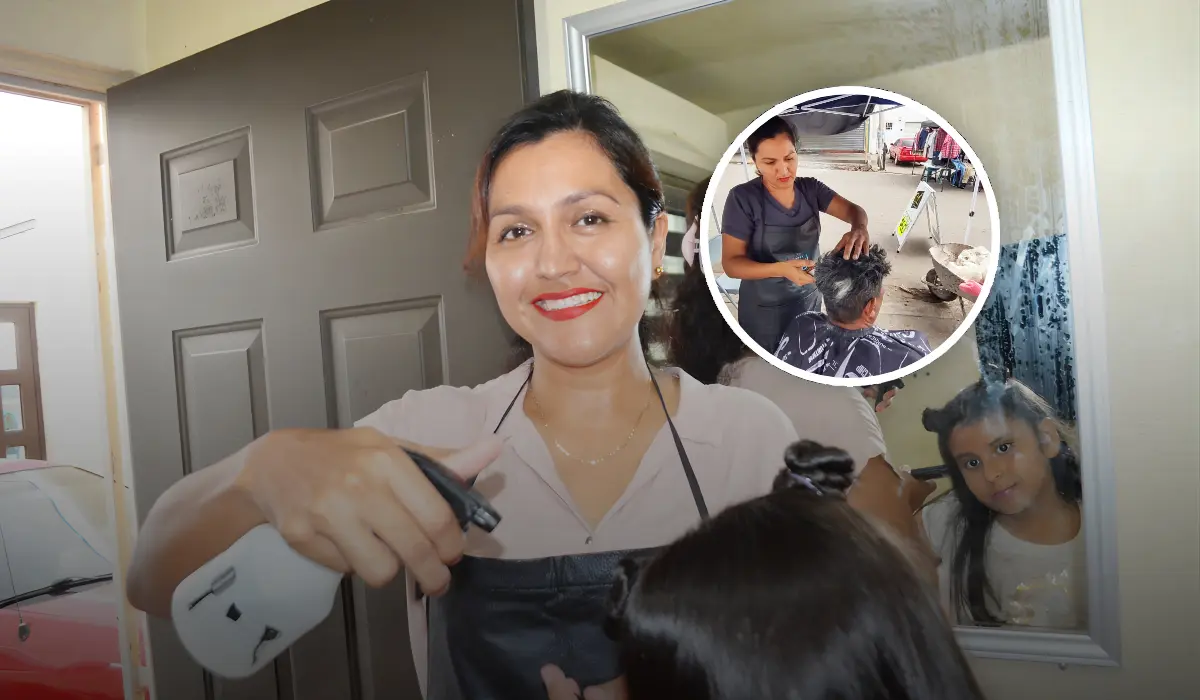 Tijeras, ilusión y corazón: en Culiacán Carmen Corvera convierte su sala y el puesto del tianguis en un salón de belleza que transforma sueños y vidas