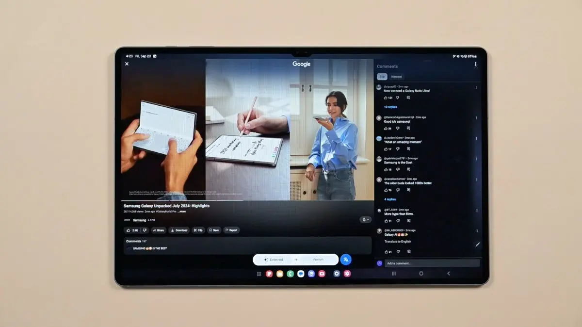Esta es una de las mejores tablets que ofrece Samsung en la gama alta. Foto: Cortesía