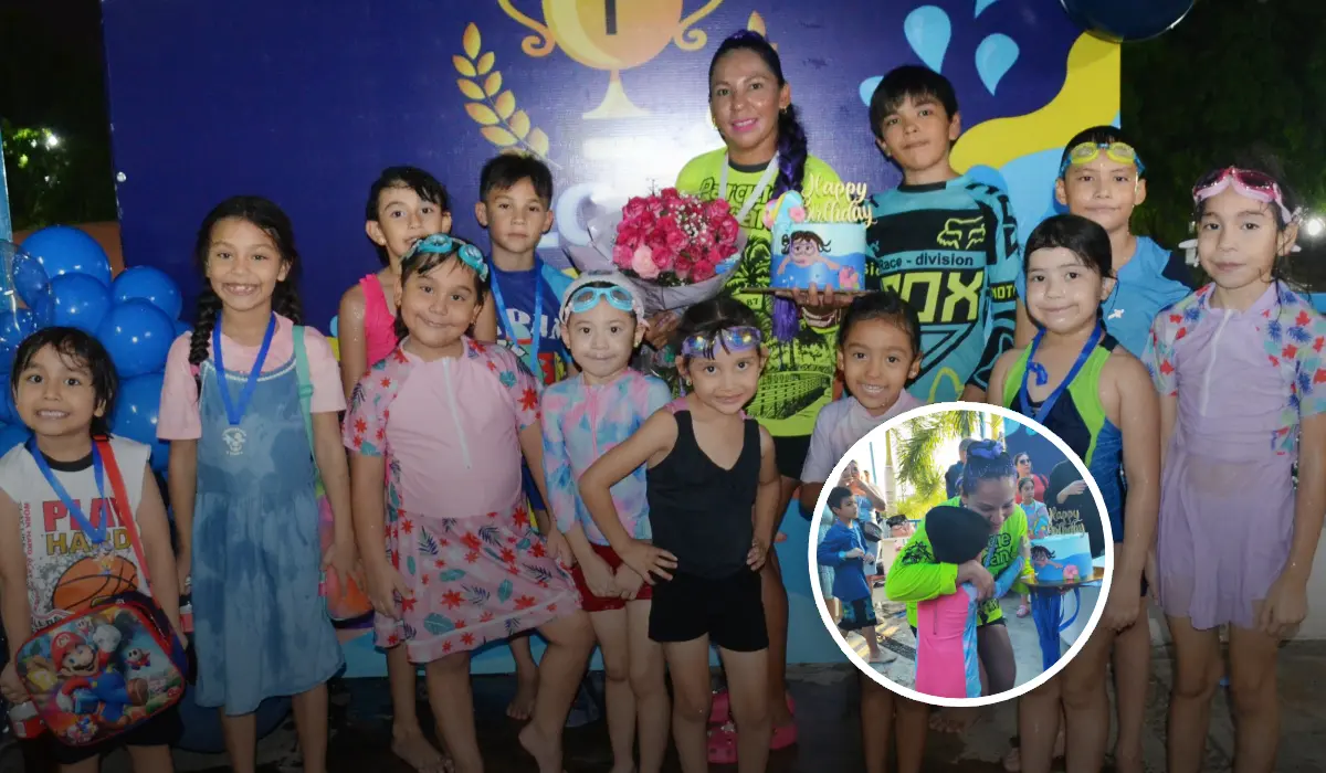 “Gracias por enseñarnos a nadar”: una sorpresa llena de amor para la maestra Diana