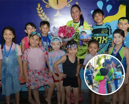 "Gracias por enseñarnos a nadar": una sorpresa llena de amor para la maestra Diana