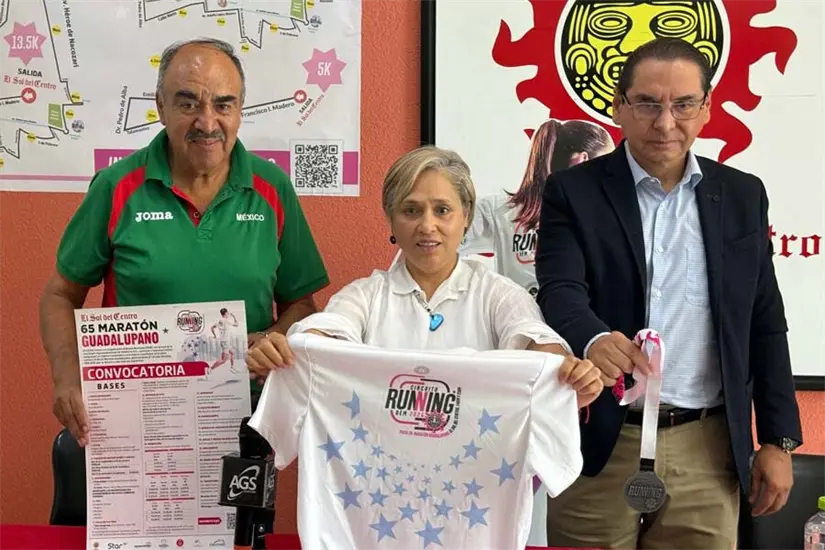 Conoce como inicio el Maratón Guadalupano de Aguascalientes. Foto: Cortesía.