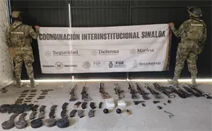 Operativo en Escuinapa deja arsenal y artefactos explosivos asegurados