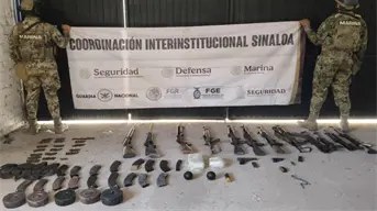 Operativo en Escuinapa deja arsenal y artefactos explosivos asegurados