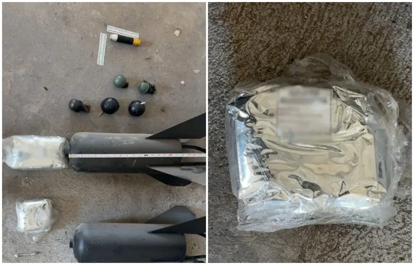 Artefactos explosivos asegurados en Escuinapa. Fotos: SSPC