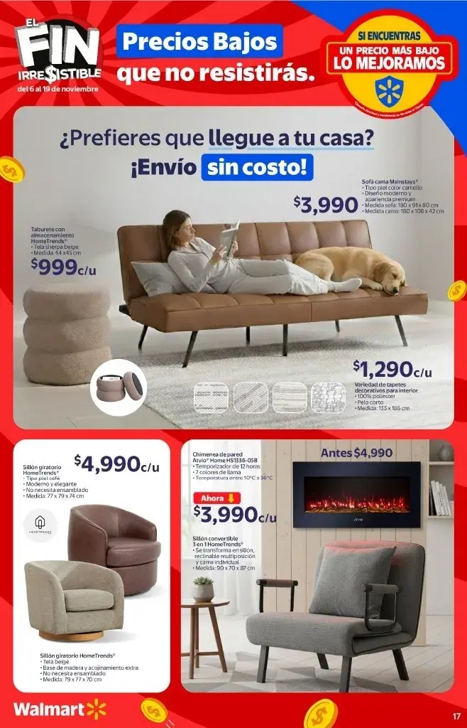 Ofertas en muebles. Foto: Walmart