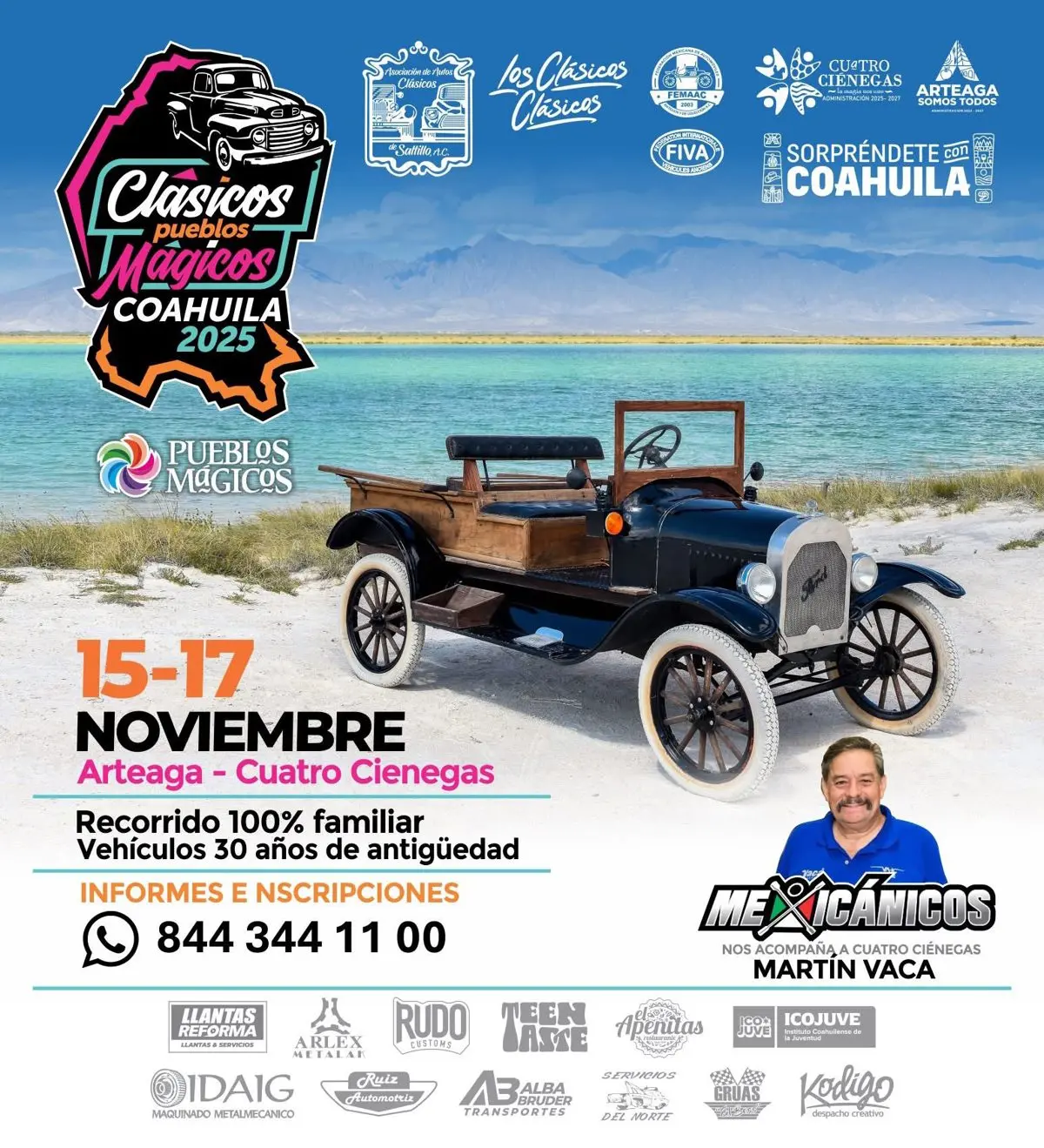 Disfruta de uno de los mejores eventos para los amantes de los autos clásicos. Foto: Cortesía.