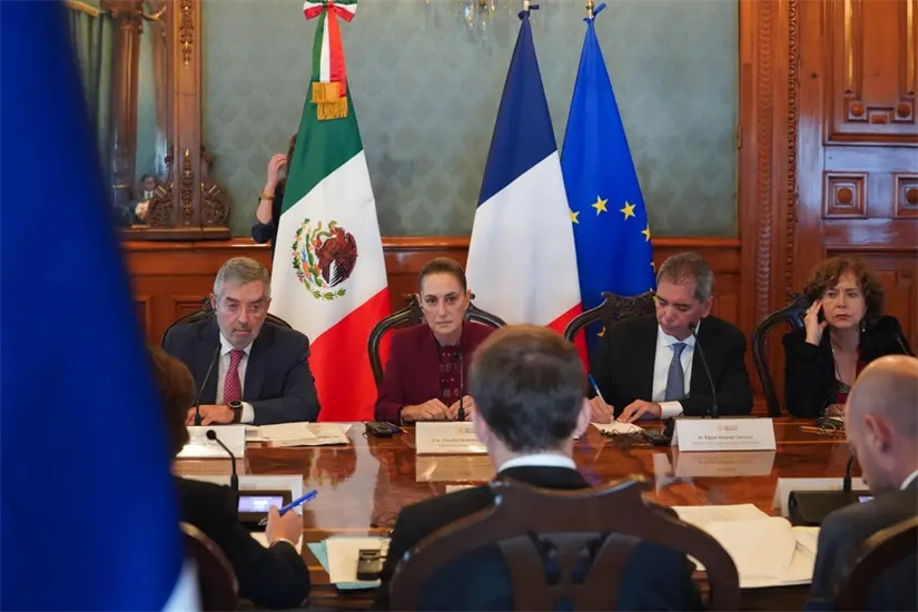 Así fue la reunión bilateral entre los mandatarios de México y Francia. Foto: Presidencia