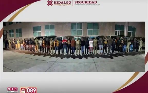 Detienen a 19 personas con armas y drogas durante cateos en Atotonilco de Tula, Hidalgo