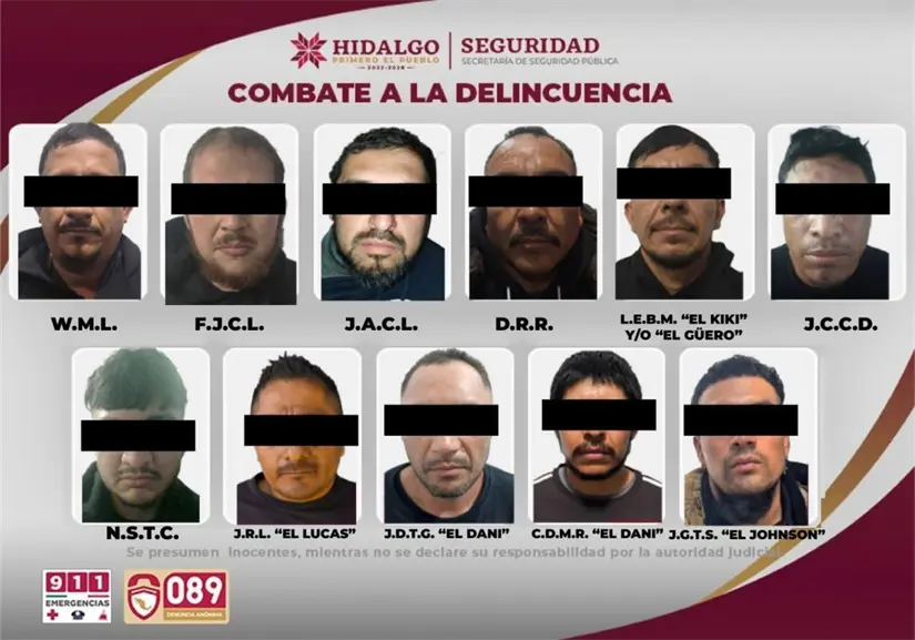 Los detenidos son señalados como presuntos miembros de un grupo criminal. Foto: Especial