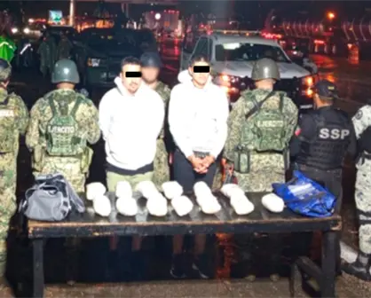 Aseguran 21 kilos de metanfetamina en camión de pasajeros en Yucatán; hay 2 detenidos