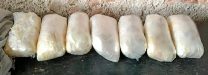 Los paquetes de droga sumaron un peso de 21 kilos. Foto: SSPC