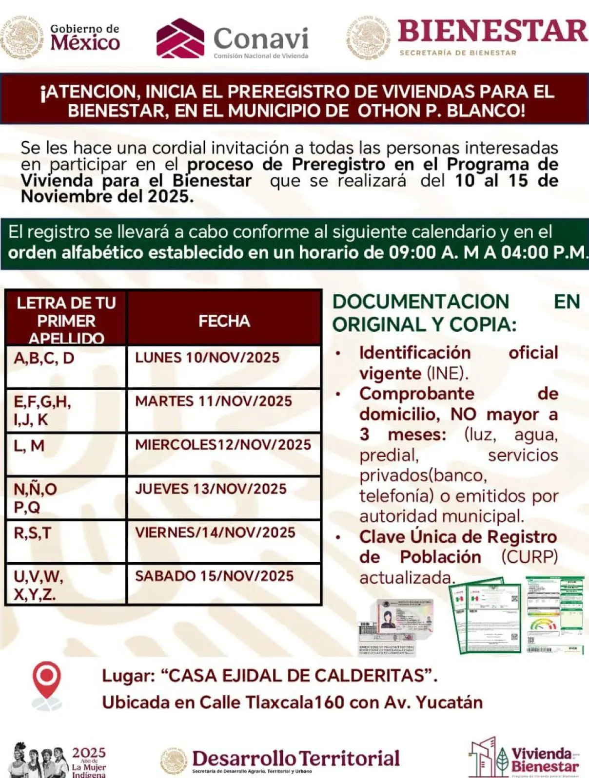 Módulos de registro para la Vivienda del Bienestar en Quintana Roo. Foto: Cortesía