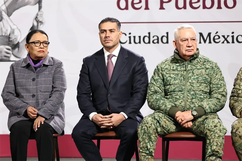 Omar García Harfuch, durante la mañanera de este martes 11 de noviembre.