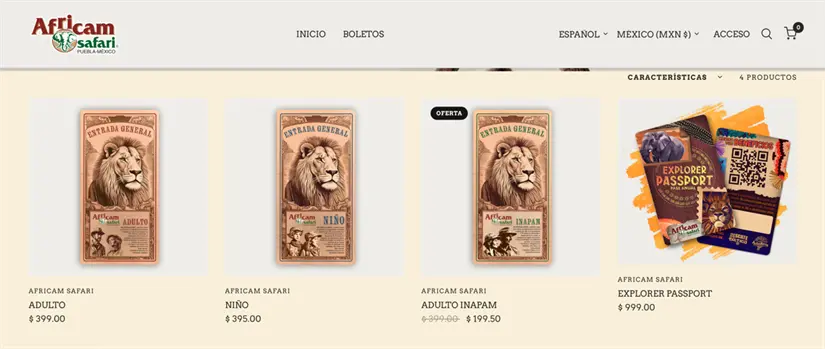 Costos de los boletos para Africam Safari en Puebla. Foto: cortesía.