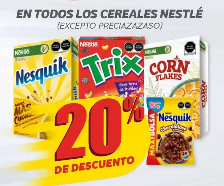20% de descuento en Cereales Nestlé. Foto: Cortesía.