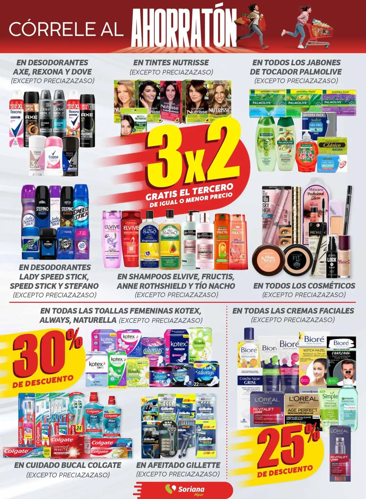 Soriana tiene el 3x2 en productos de uso personal y de limpieza. Foto: Cortesía.