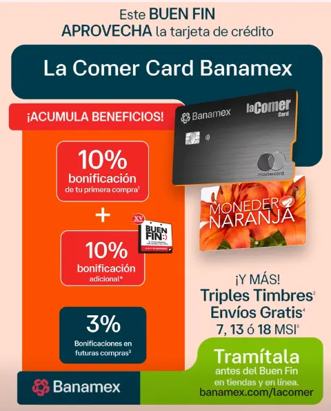 El Buen Fin de La Comer ofrece bonificaciones en compras. Foto: Cortesía.