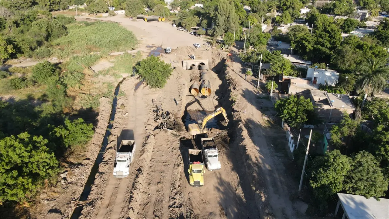 Con un 30% de progreso, la etapa 12 del dren San Joachín marca un paso clave para fortalecer el drenaje pluvial de Guasave.