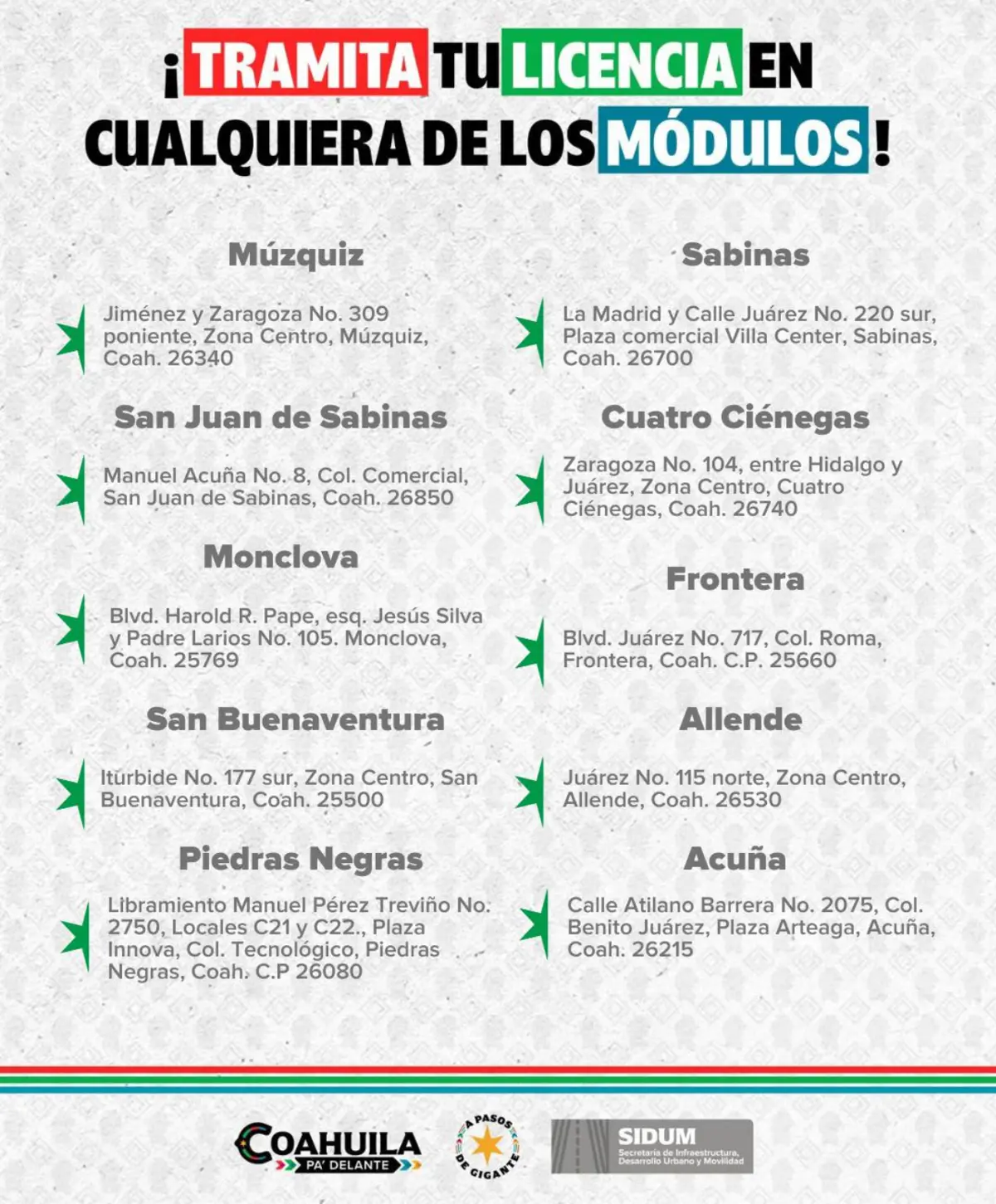 Tramita tu licencia de conducir en los siguientes módulos en Coahuila. Foto: cortesía.