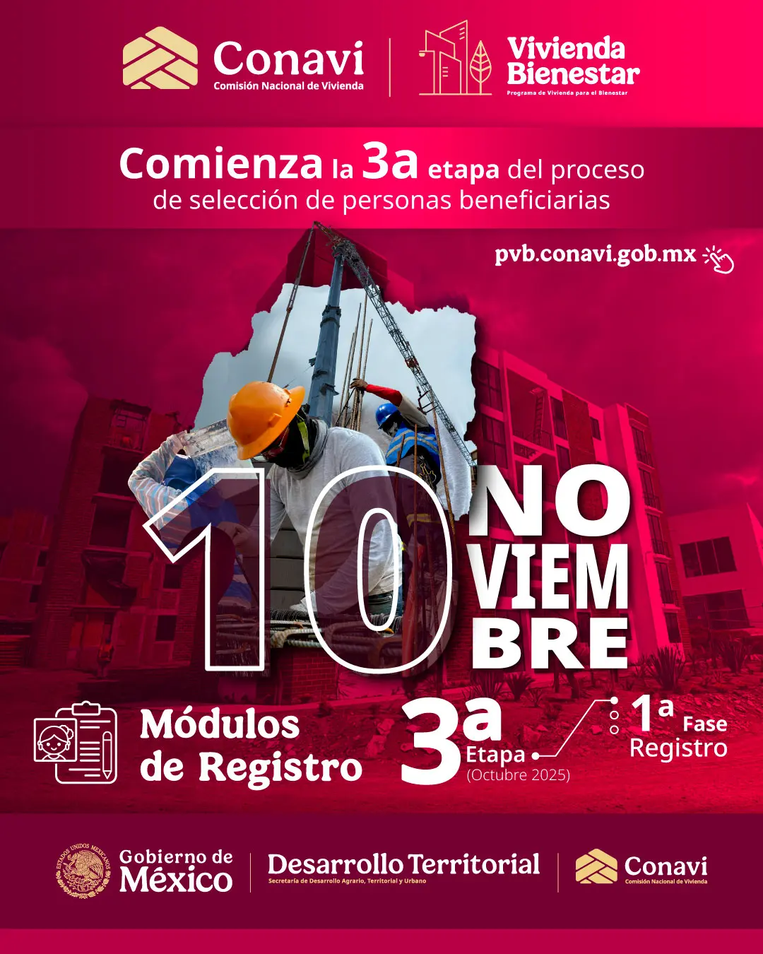Puedes registrarte en Vivienda para el Bienestar del 10 al 15 de noviembre. Foto: Cortesía. 