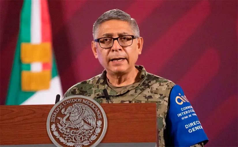 El titular de la Marina en una de las conferencias matutinas presidenciales. Foto: Cortesía