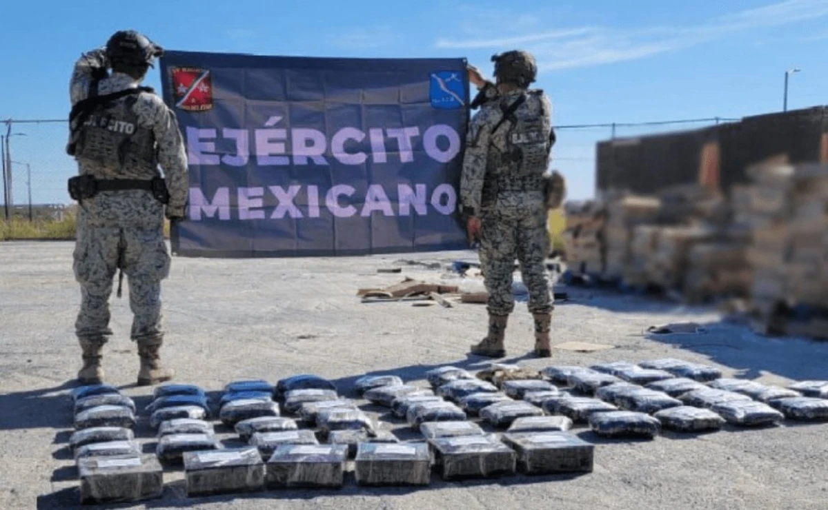 Esta es la droga asegurada en el camión de carga en Tamaulipas. Foto: Cortesía