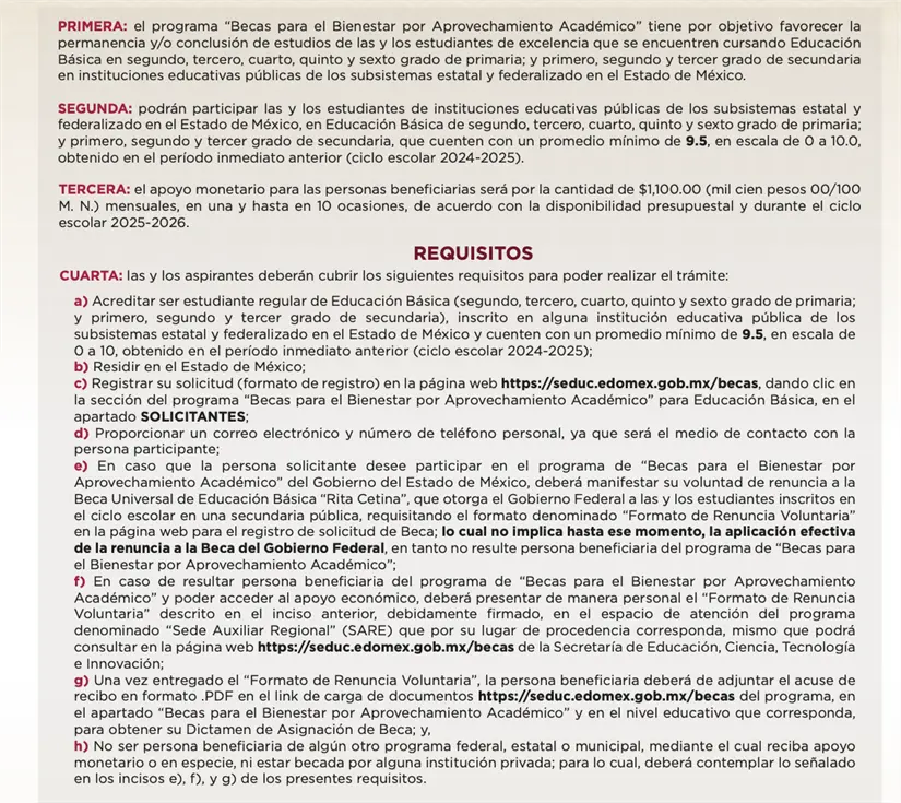 Convocatoria para Beca de Aprovechamiento 2025-2026. Foto: cortesía.