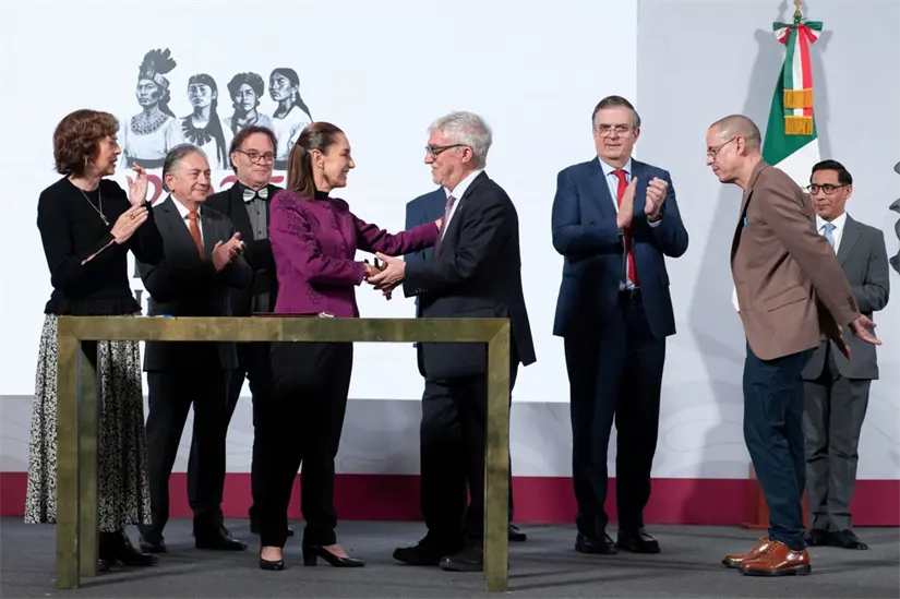 Aspectos de La Mañanera del Pueblo de este miércoles 19 de noviembre del 2025.