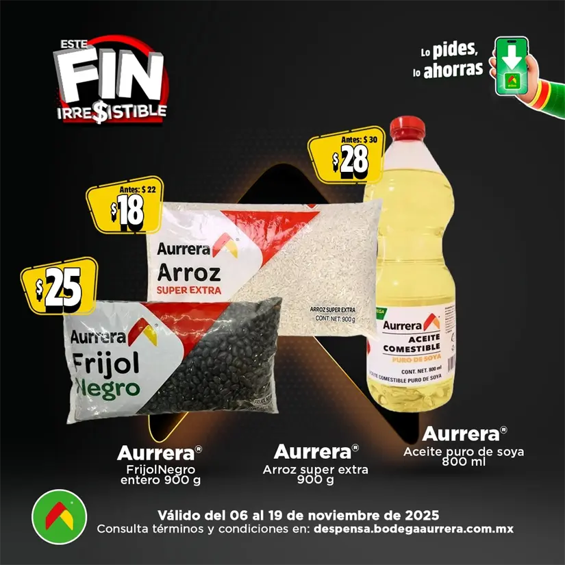 Aprovecha las ofertas en despensa del Fin Irresistible. Imagen: Bodega Aurrera