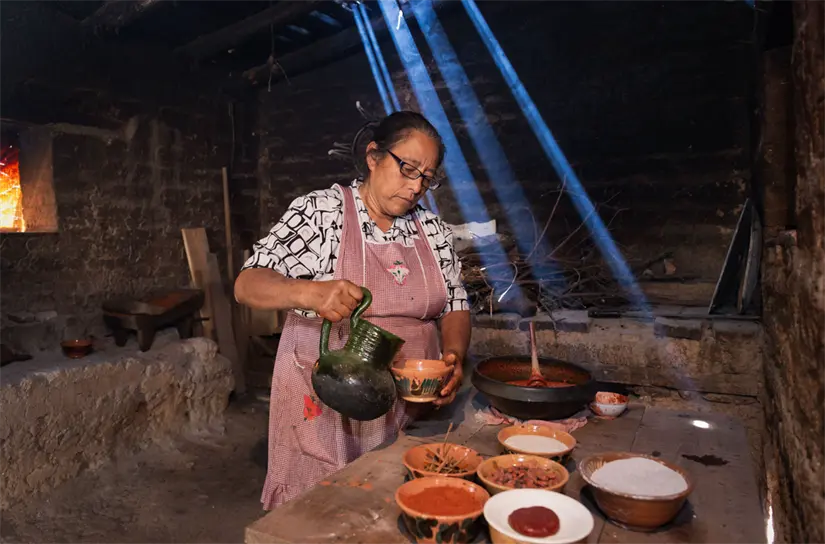 El pinole oaxaqueño es de color rojizo. Foto: cortesía.